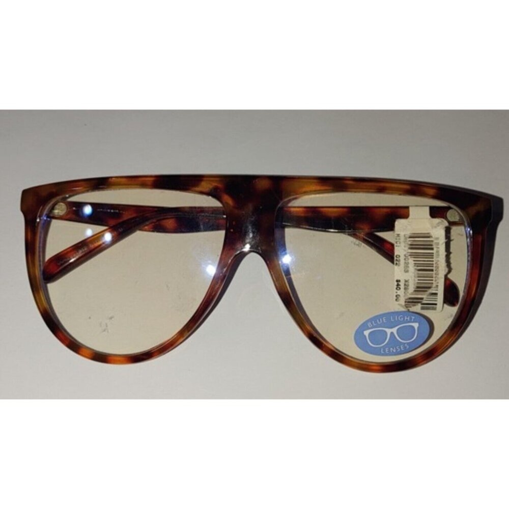 Marvy Aviator Thick Frame Glasses Nerd Blue Light Readers 0.00 BLACK 115256